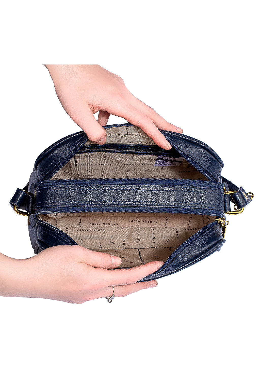 Bolsa quadrada de couro liso Daiana