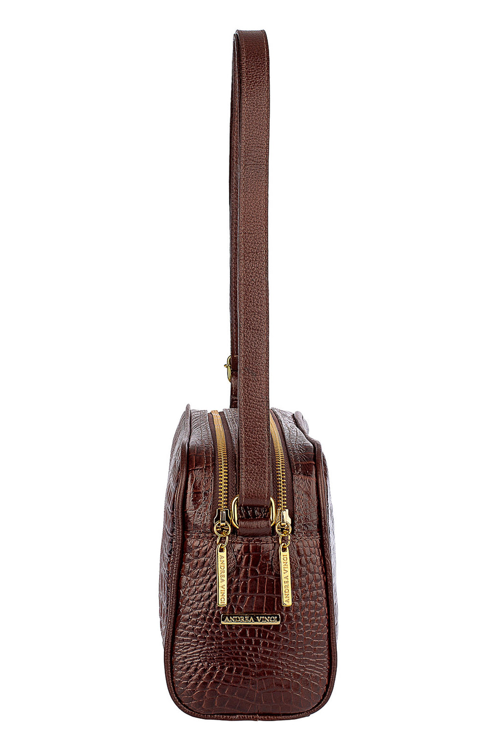 Bolsa quadrada de couro croco Daiana