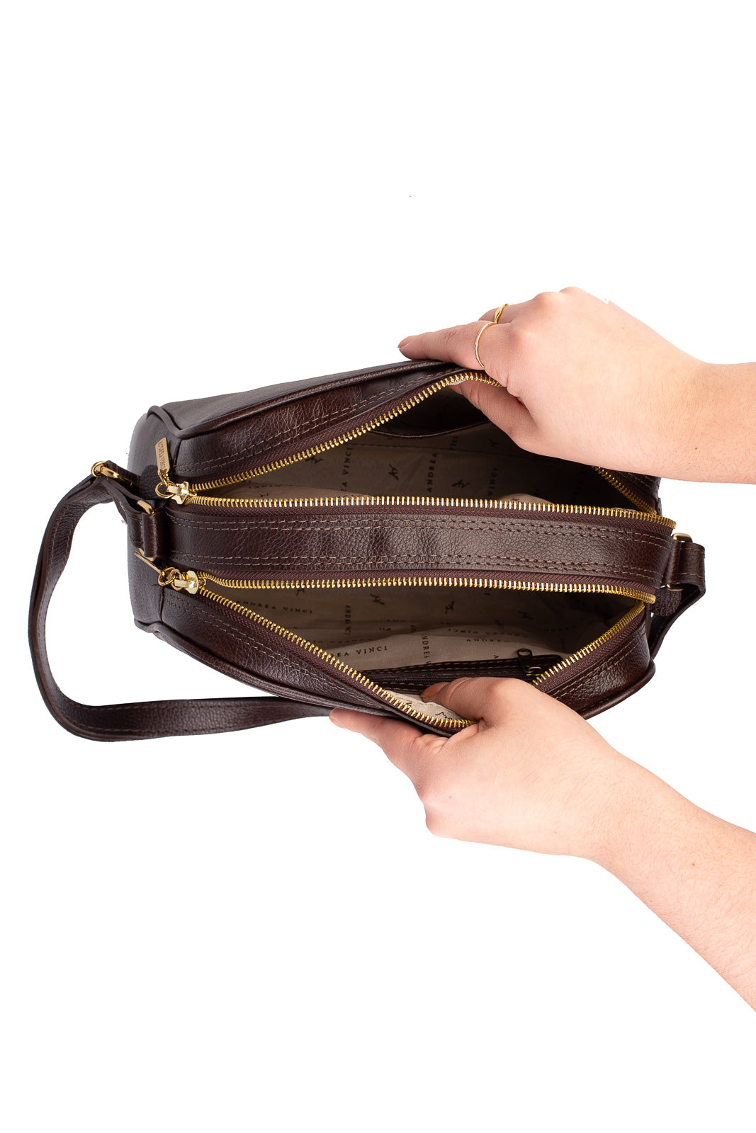 Bolsa quadrada de couro liso Daiana