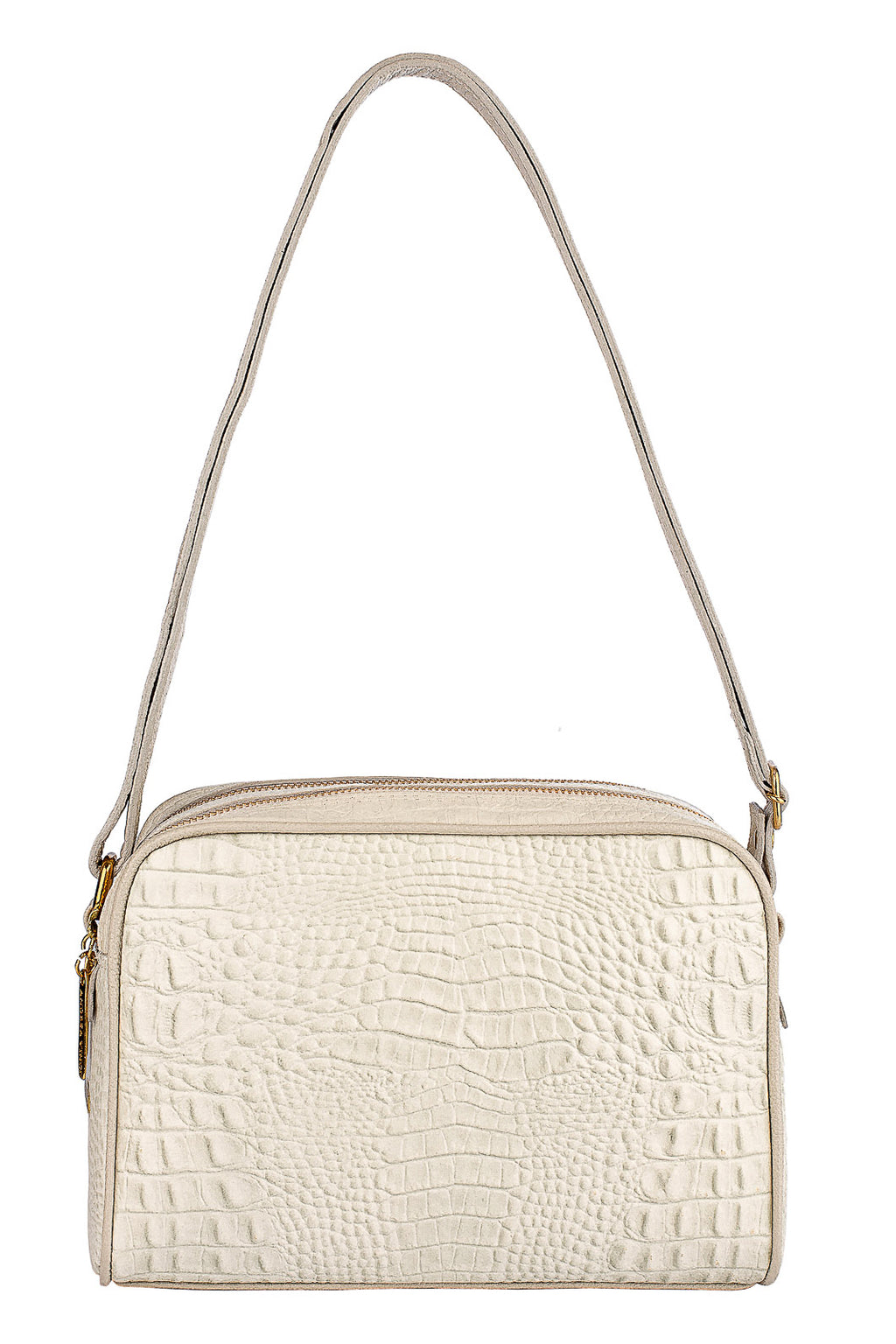 Bolsa quadrada de couro croco Daiana