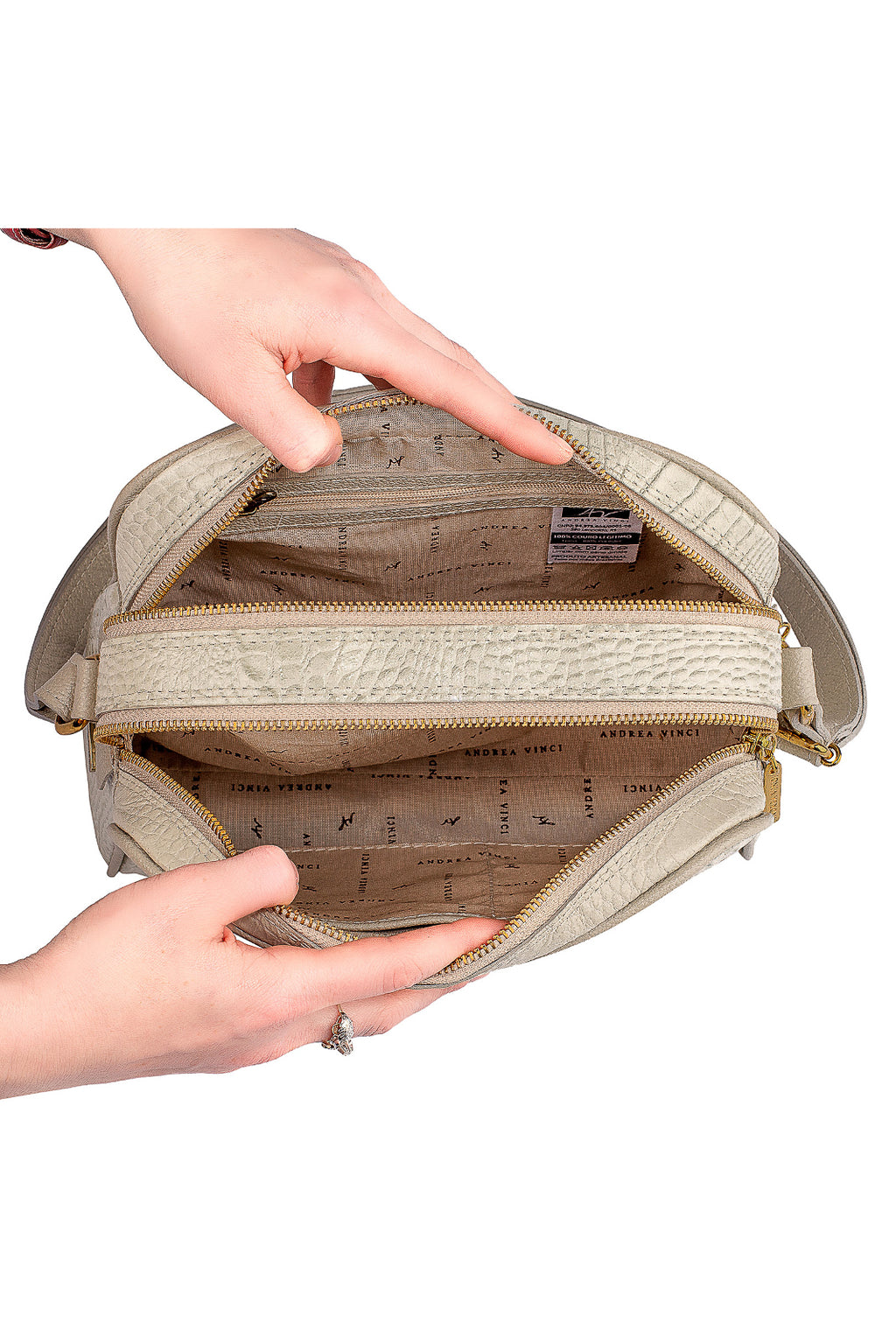 Bolsa quadrada de couro croco Daiana