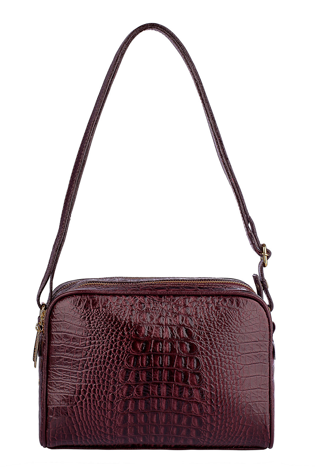 Bolsa quadrada de couro croco Daiana