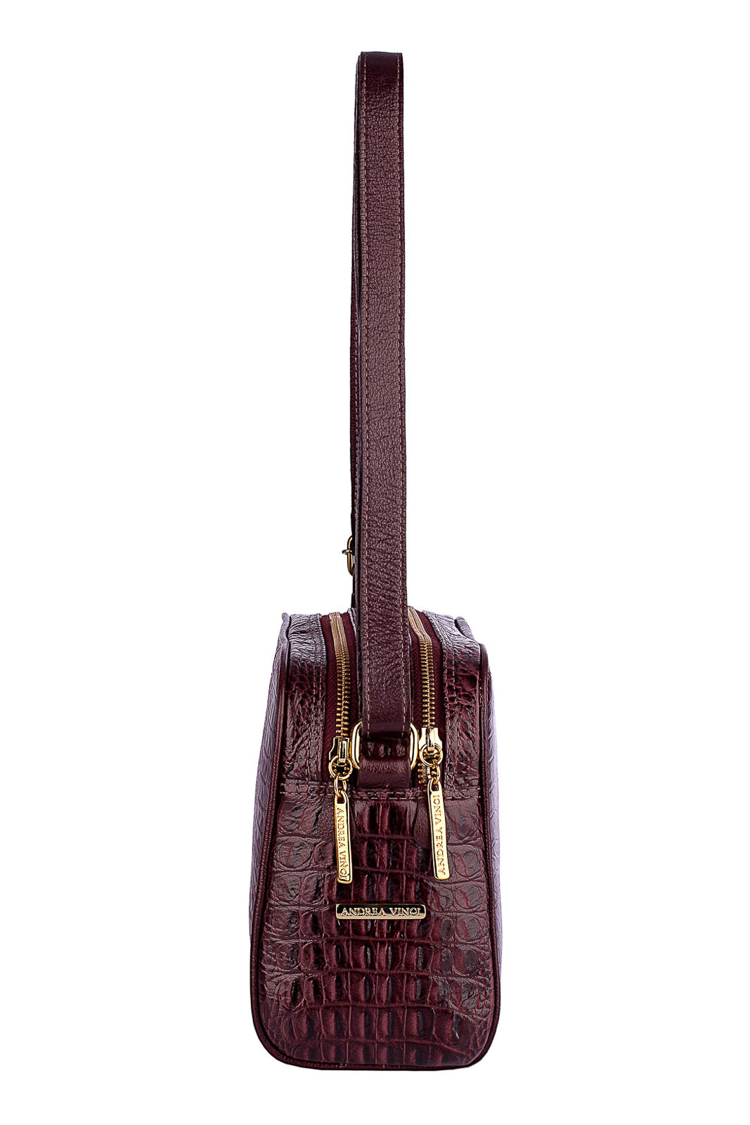 Bolsa quadrada de couro croco Daiana