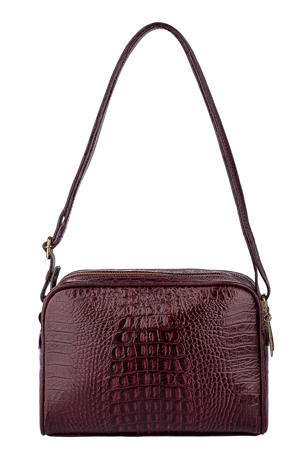 Bolsa quadrada de couro croco Daiana