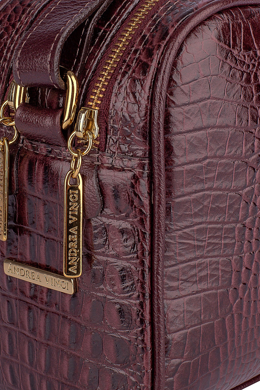 Bolsa quadrada de couro croco Daiana