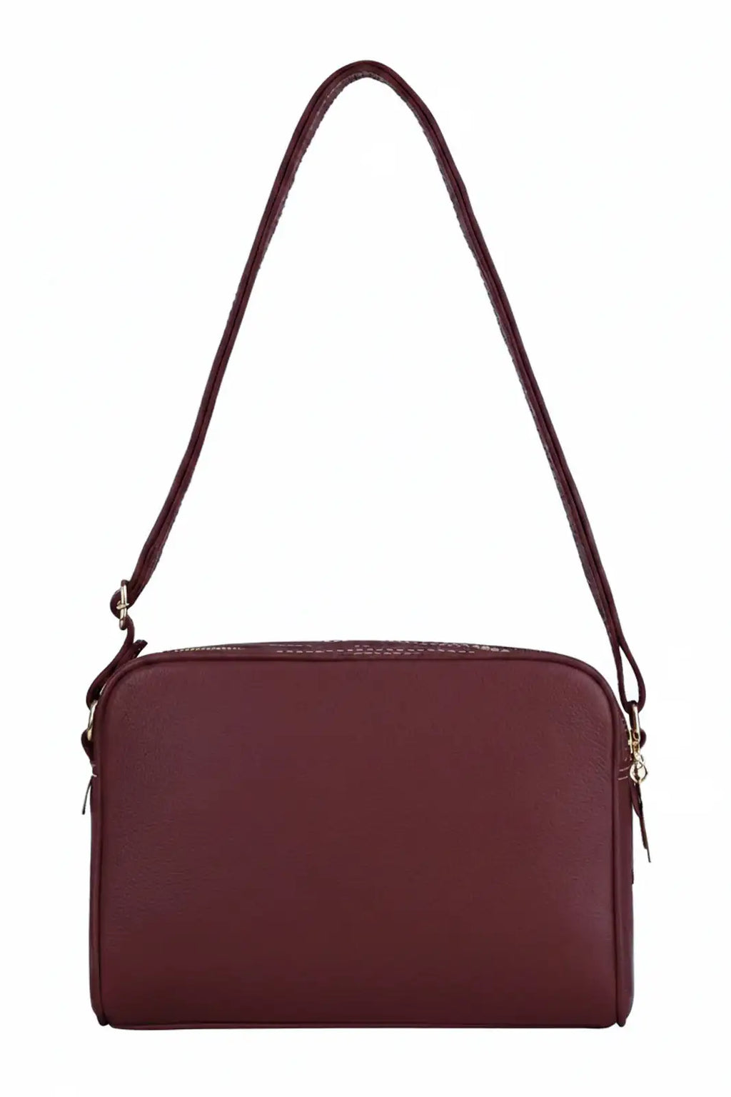 Bolsa quadrada de couro liso Daiana - Enluaze