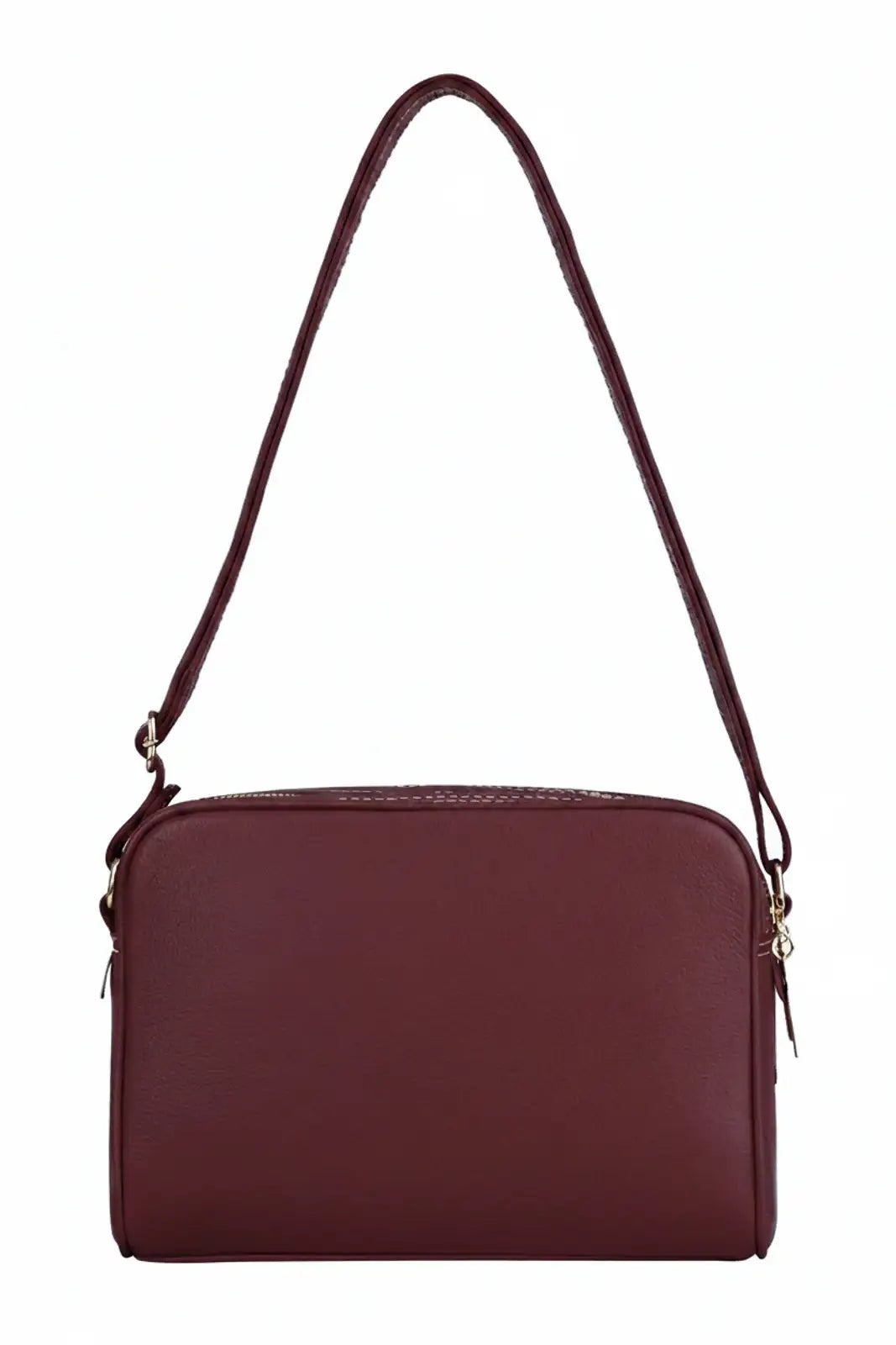 Bolsa quadrada de couro liso Daiana - Enluaze