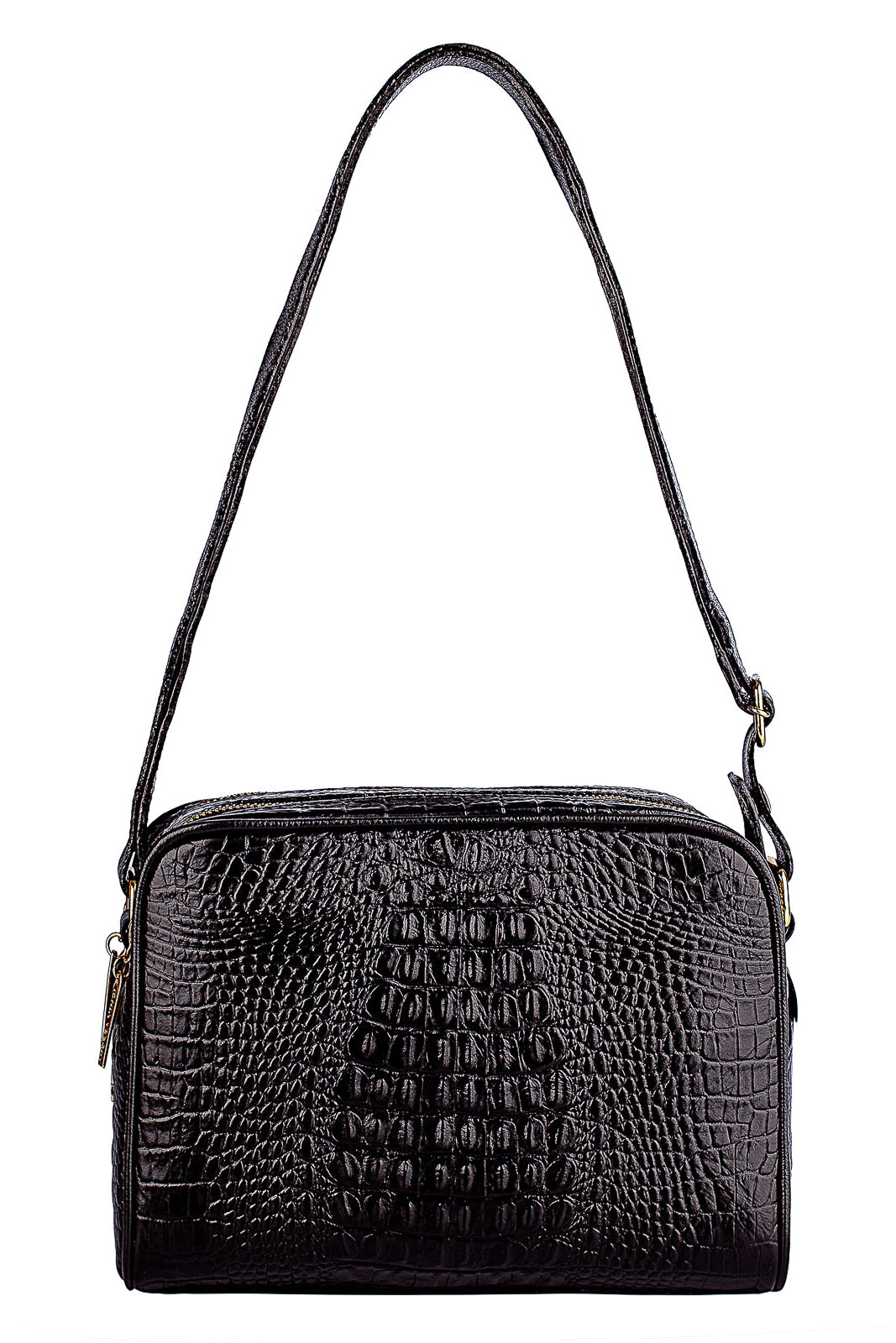 Bolsa quadrada de couro croco Daiana