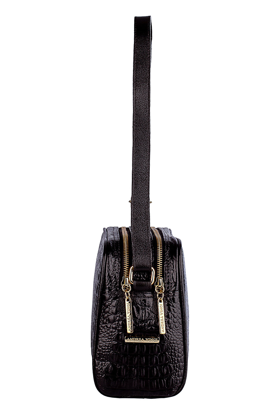 Bolsa quadrada de couro croco Daiana