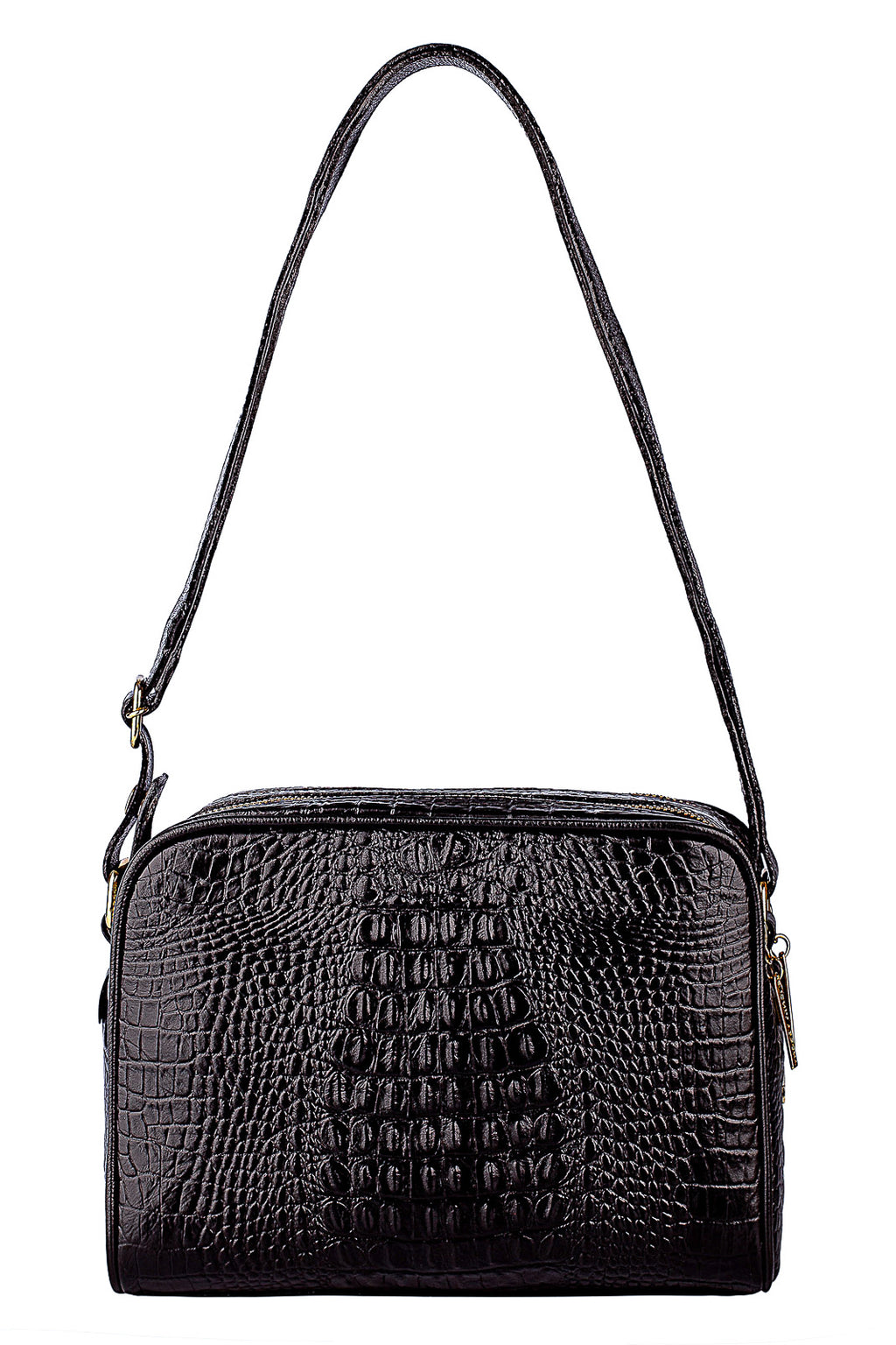 Bolsa quadrada de couro croco Daiana