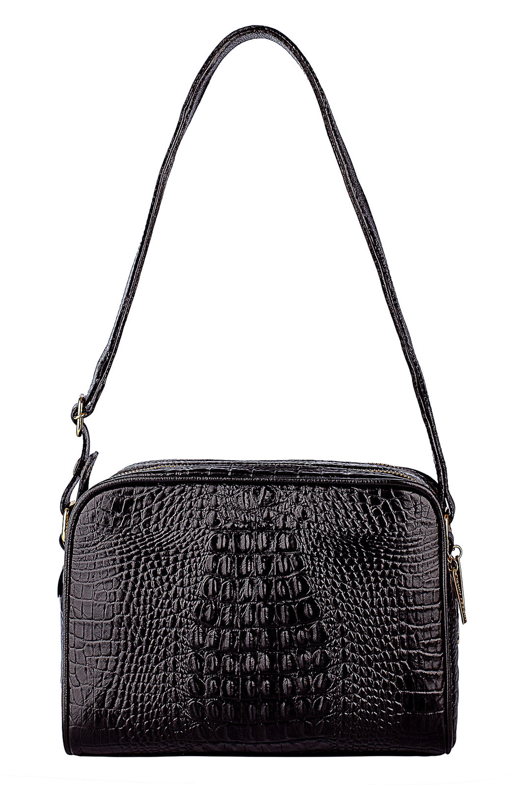 Bolsa quadrada de couro croco Daiana
