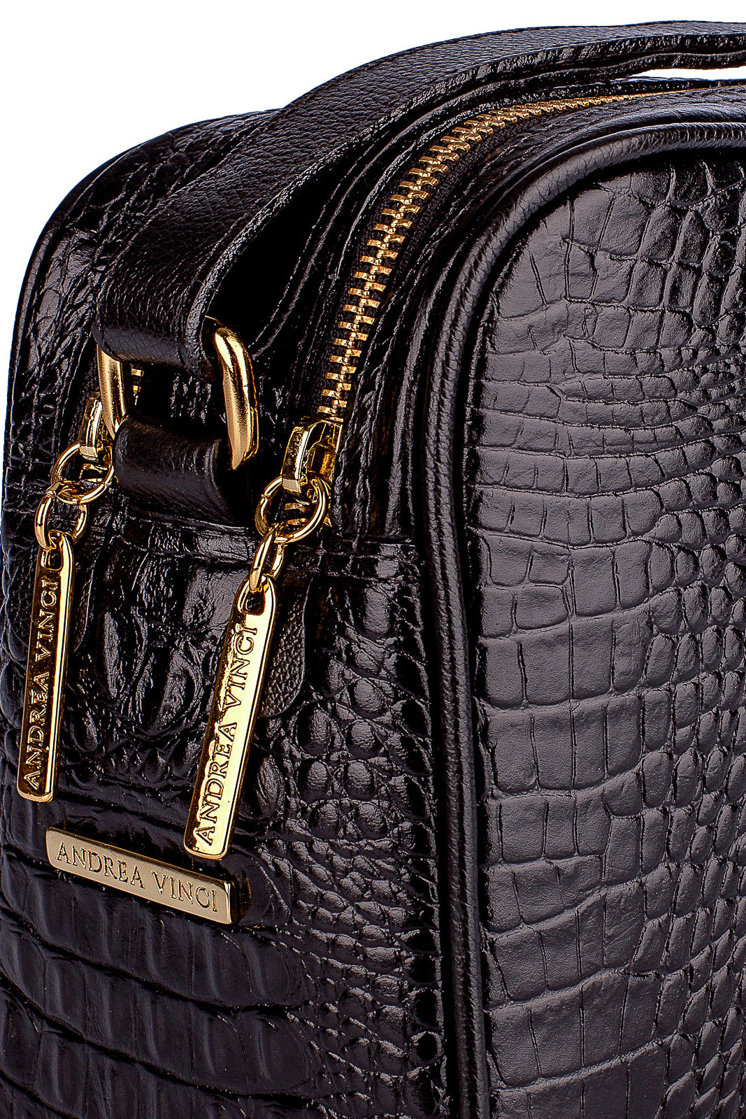 Bolsa quadrada de couro croco Daiana