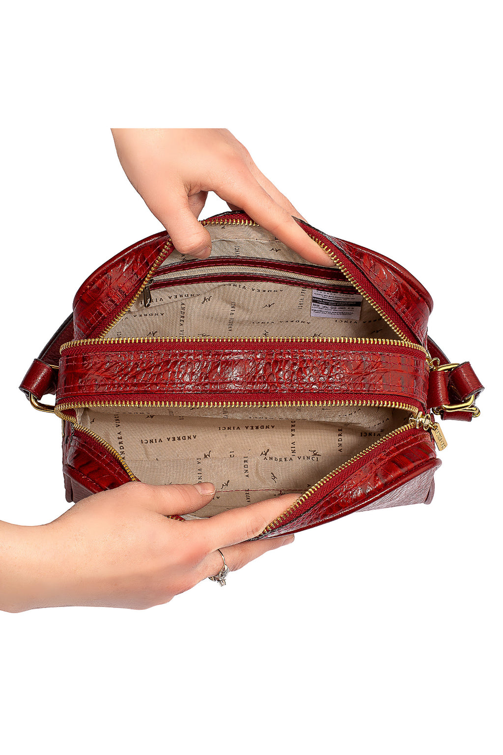 Bolsa quadrada de couro croco Daiana