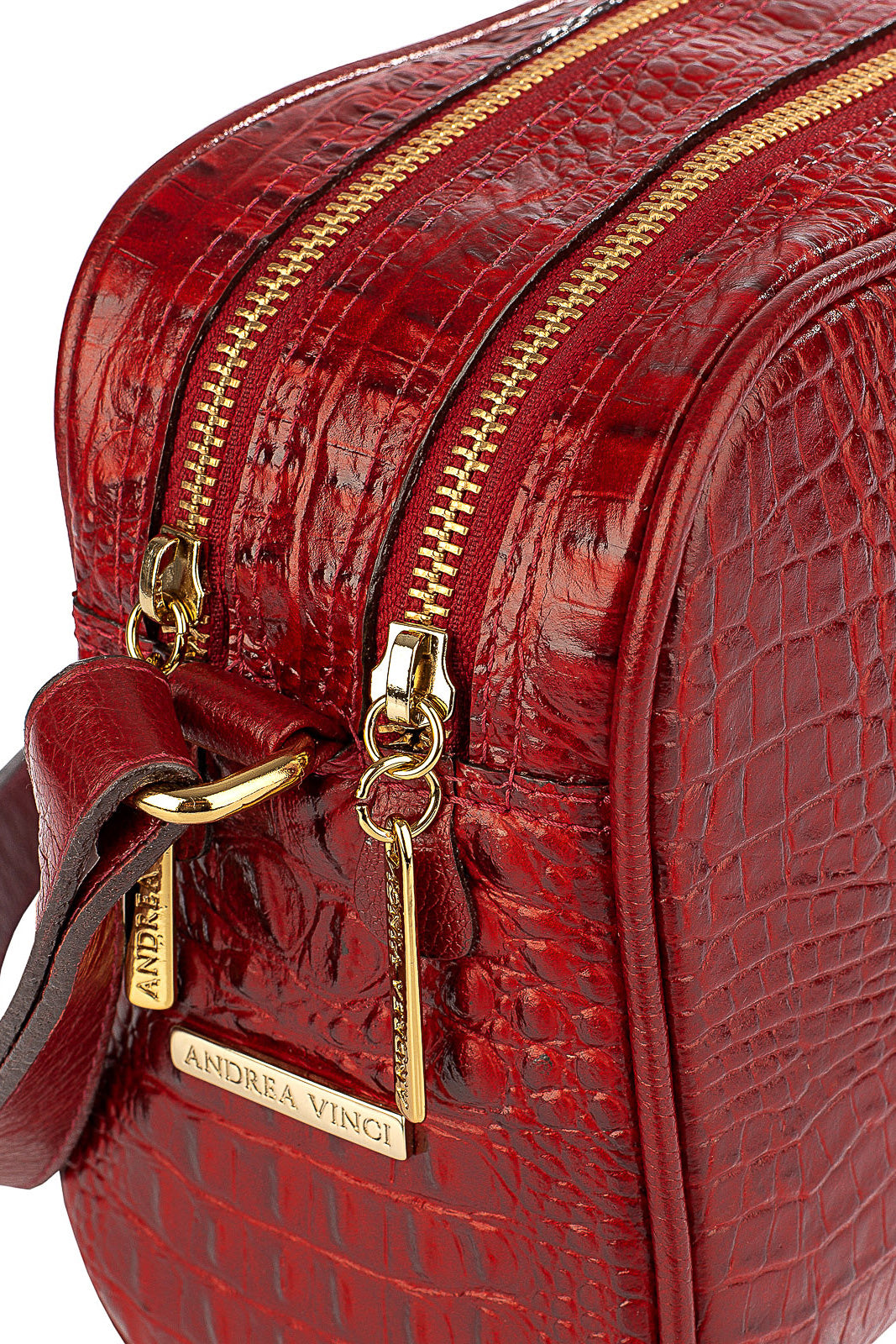 Bolsa quadrada de couro croco Daiana