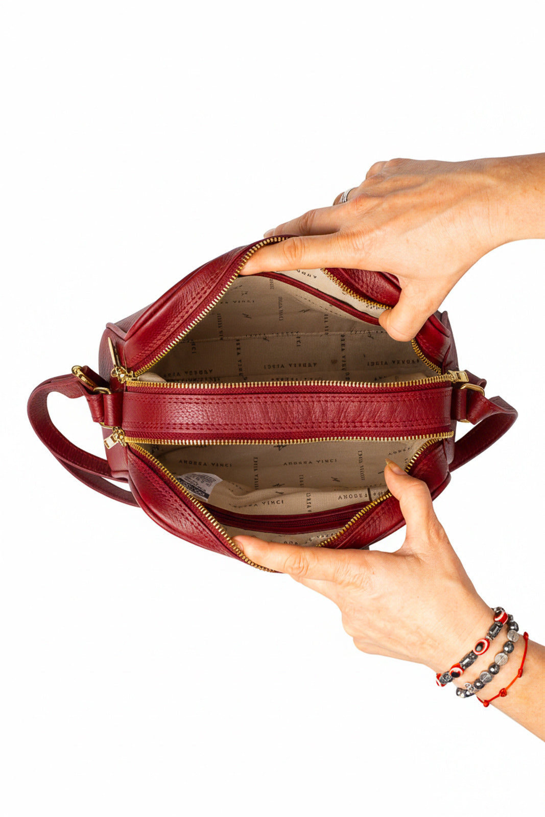 Bolsa quadrada de couro liso Daiana