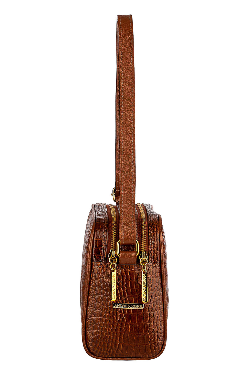 Bolsa quadrada de couro croco Daiana