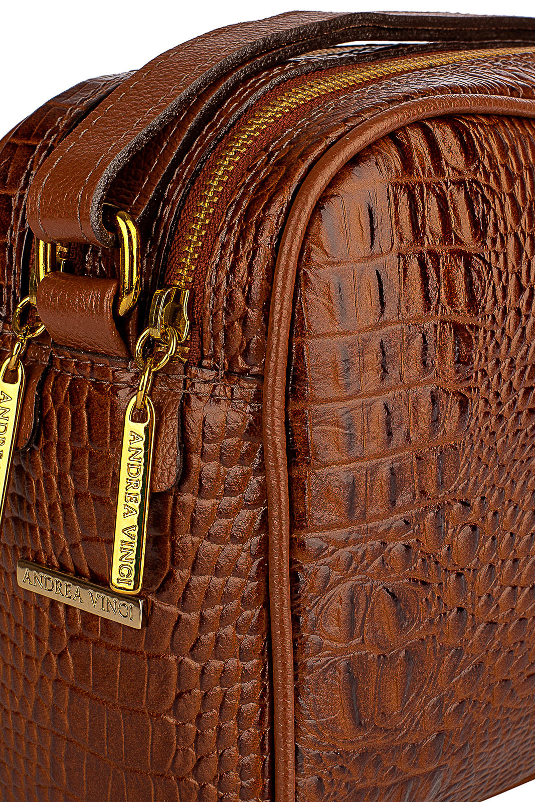 Bolsa quadrada de couro croco Daiana