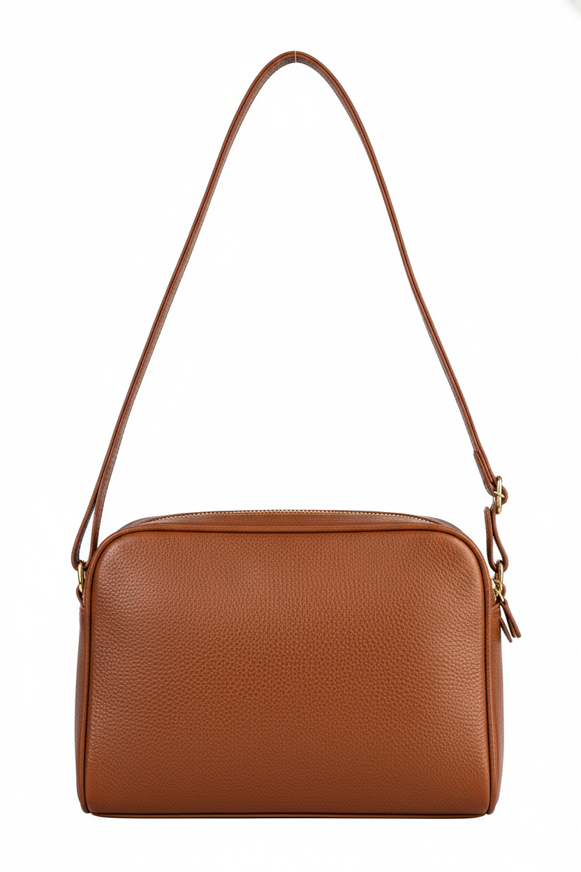 Bolsa quadrada de couro liso Daiana