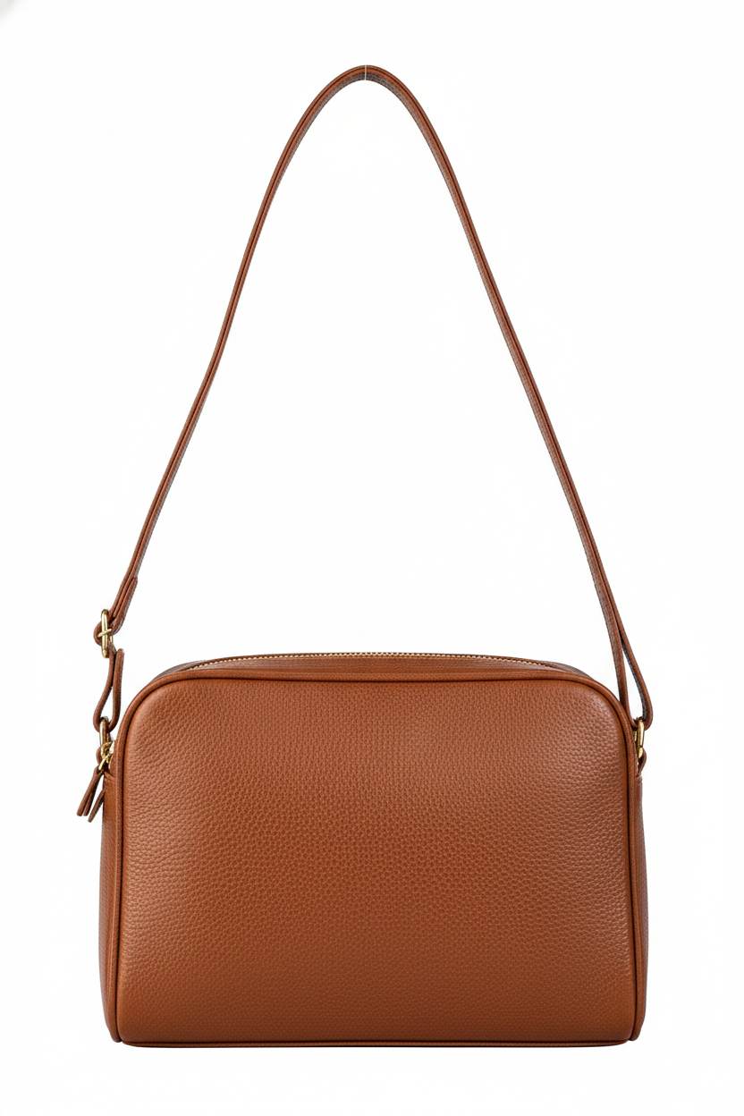 Bolsa quadrada de couro liso Daiana