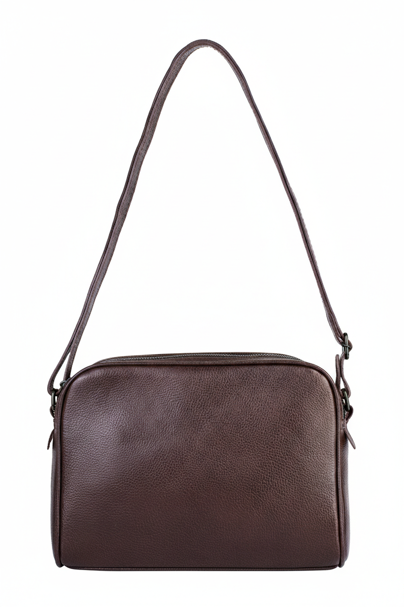 Bolsa quadrada de couro liso metais grafite Daiana