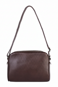 Bolsa quadrada de couro liso metais grafite Daiana