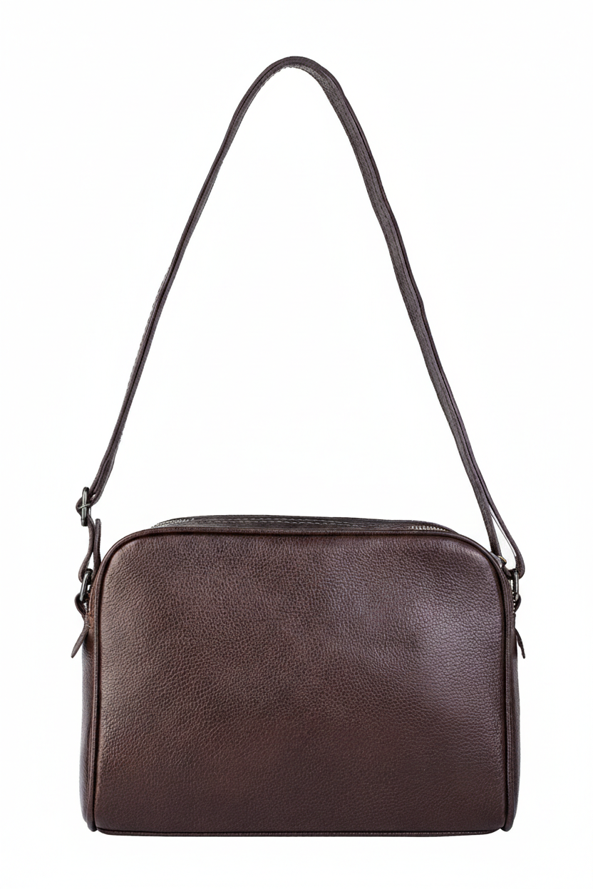 Bolsa quadrada de couro liso metais grafite Daiana