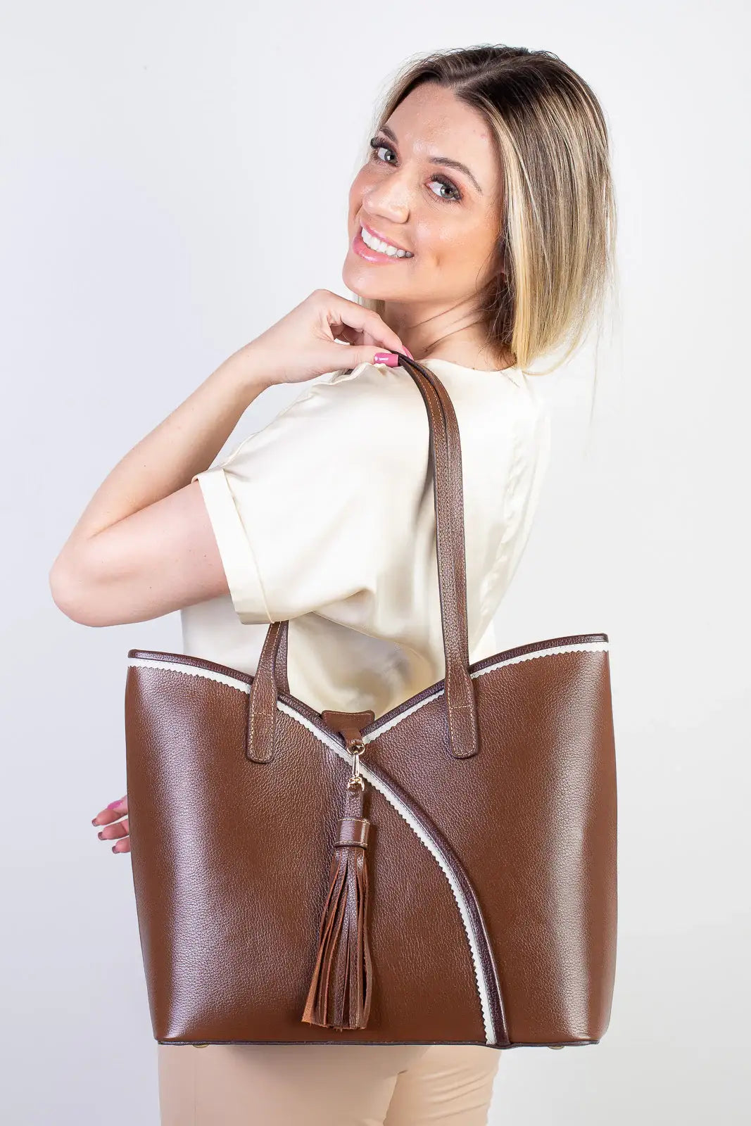 Bolsa de couro grande Rachel - Enluaze