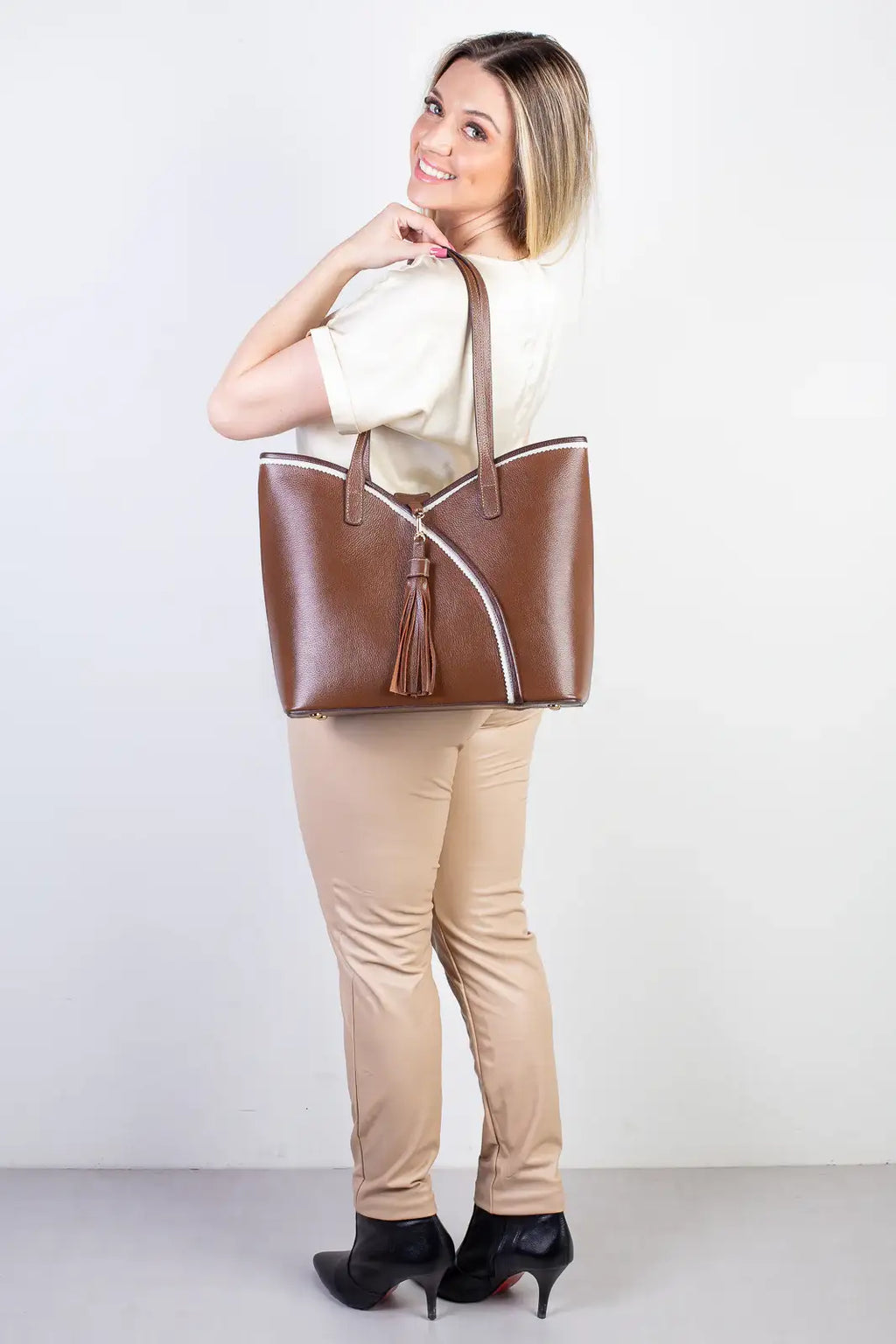 Bolsa de couro grande Rachel - Enluaze