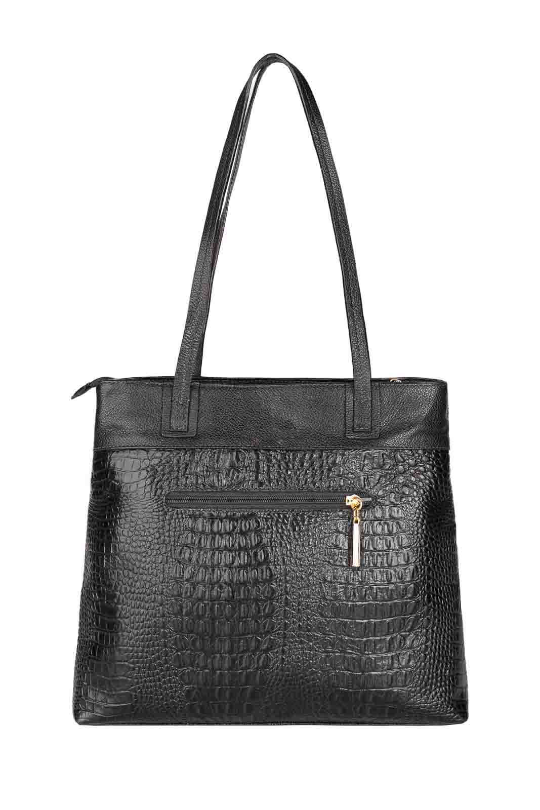 Bolsa de couro croco Abigail - Enluaze