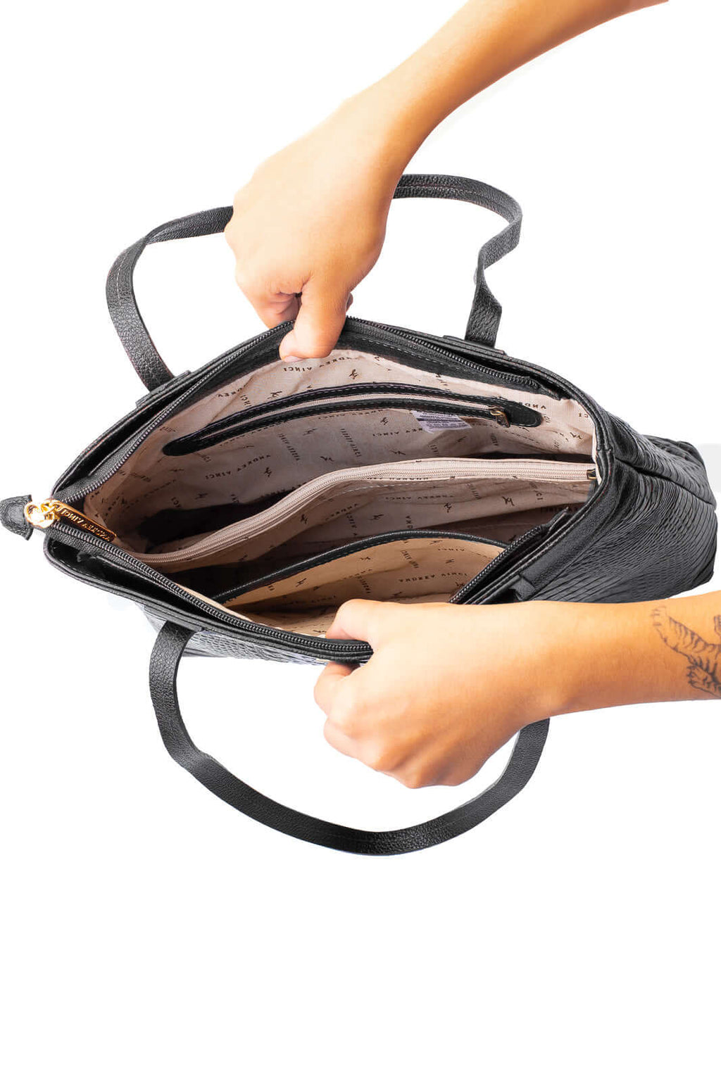 Bolsa de couro croco Abigail - Enluaze