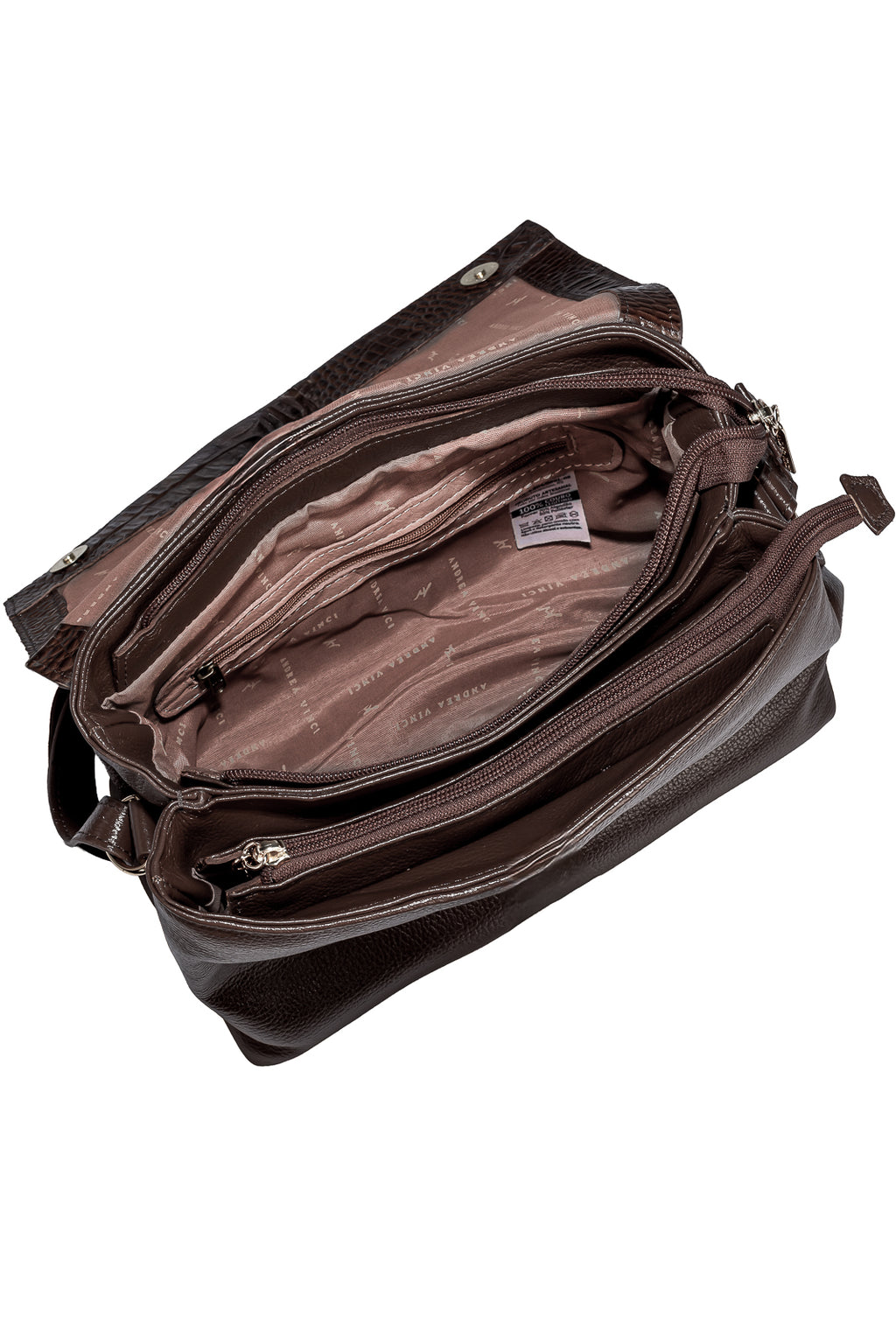 Bolsa tiracolo de couro croco com tampa Rose