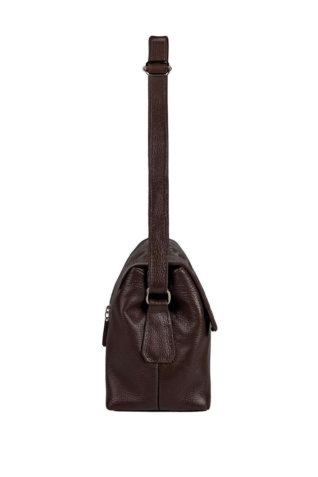 Bolsa tiracolo de couro croco com tampa Rose