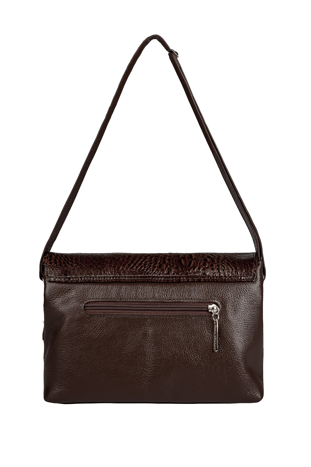 Bolsa tiracolo de couro croco com tampa Rose