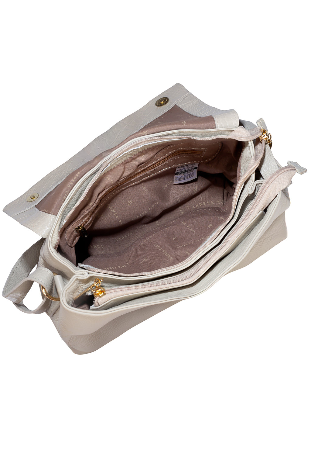 Bolsa tiracolo de couro croco com tampa Rose