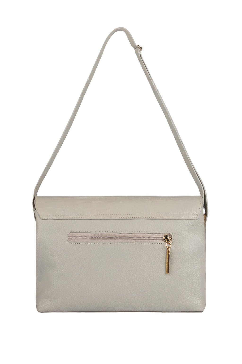 Bolsa tiracolo de couro croco com tampa Rose