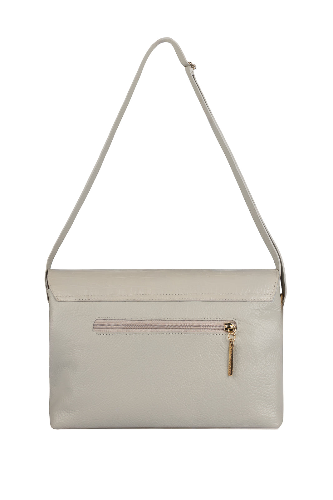 Bolsa tiracolo de couro croco com tampa Rose