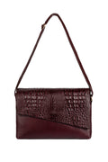 Bolsa tiracolo de couro croco com tampa Rose