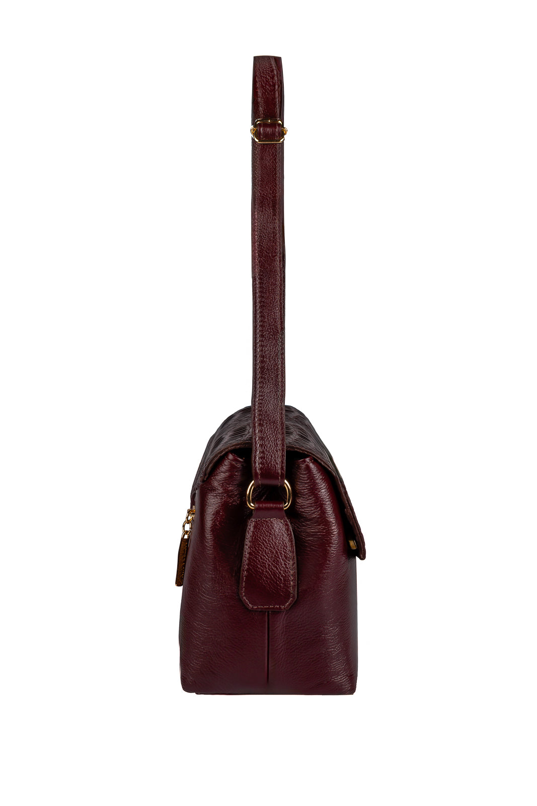 Bolsa tiracolo de couro croco com tampa Rose
