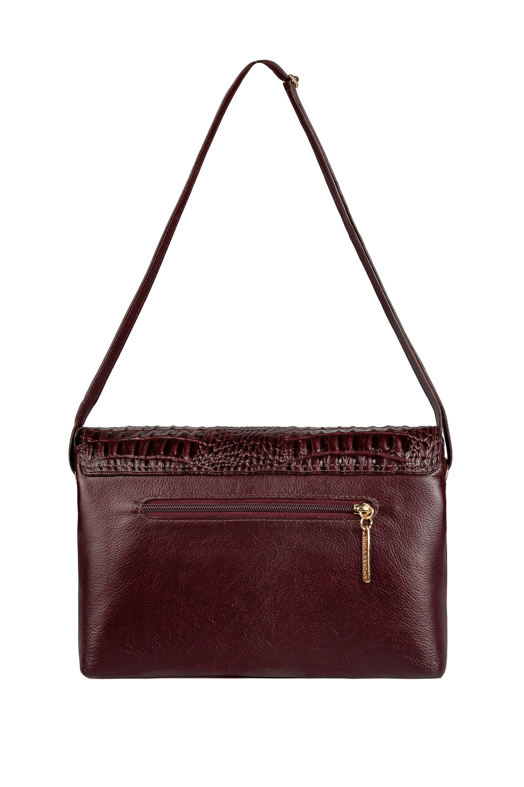 Bolsa tiracolo de couro croco com tampa Rose