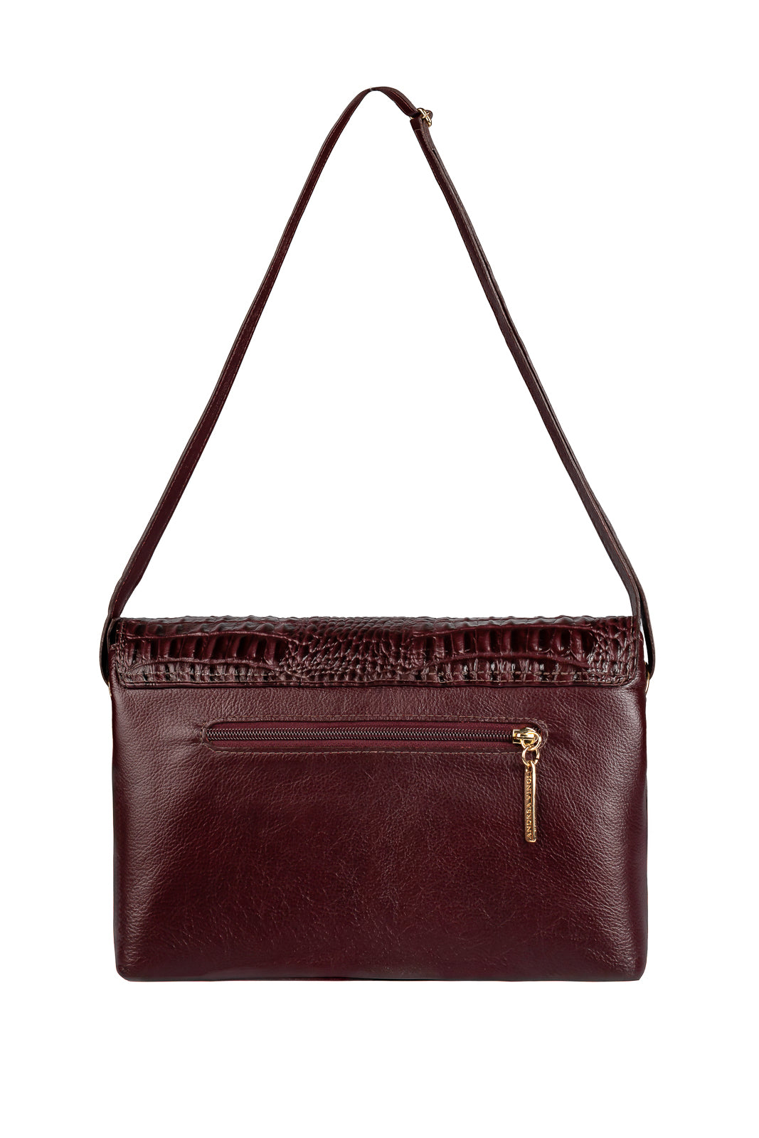 Bolsa tiracolo de couro croco com tampa Rose