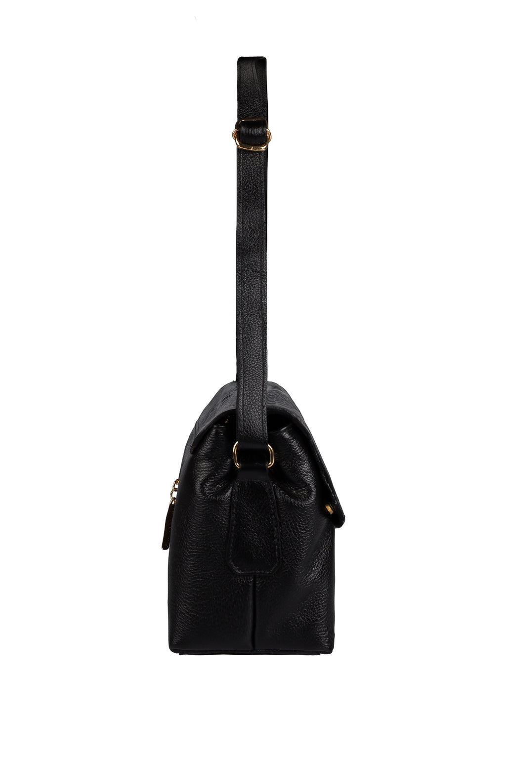 Bolsa tiracolo de couro croco com tampa Rose