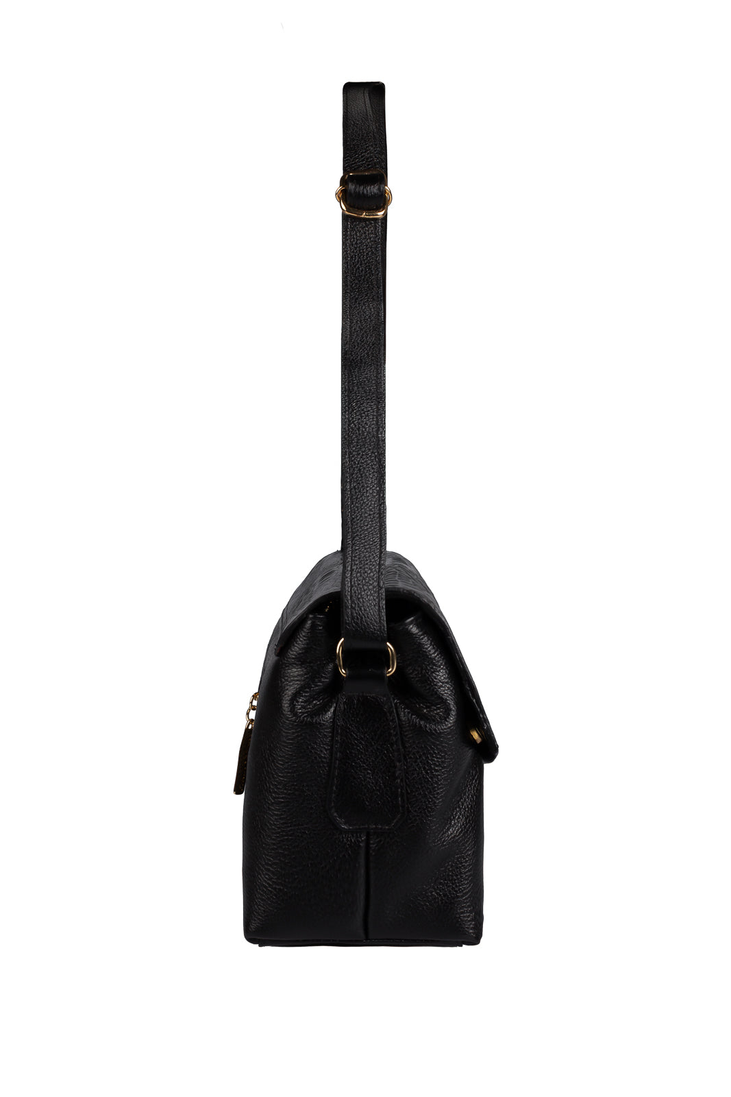 Bolsa tiracolo de couro croco com tampa Rose