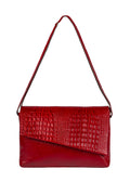 Bolsa tiracolo de couro croco com tampa Rose