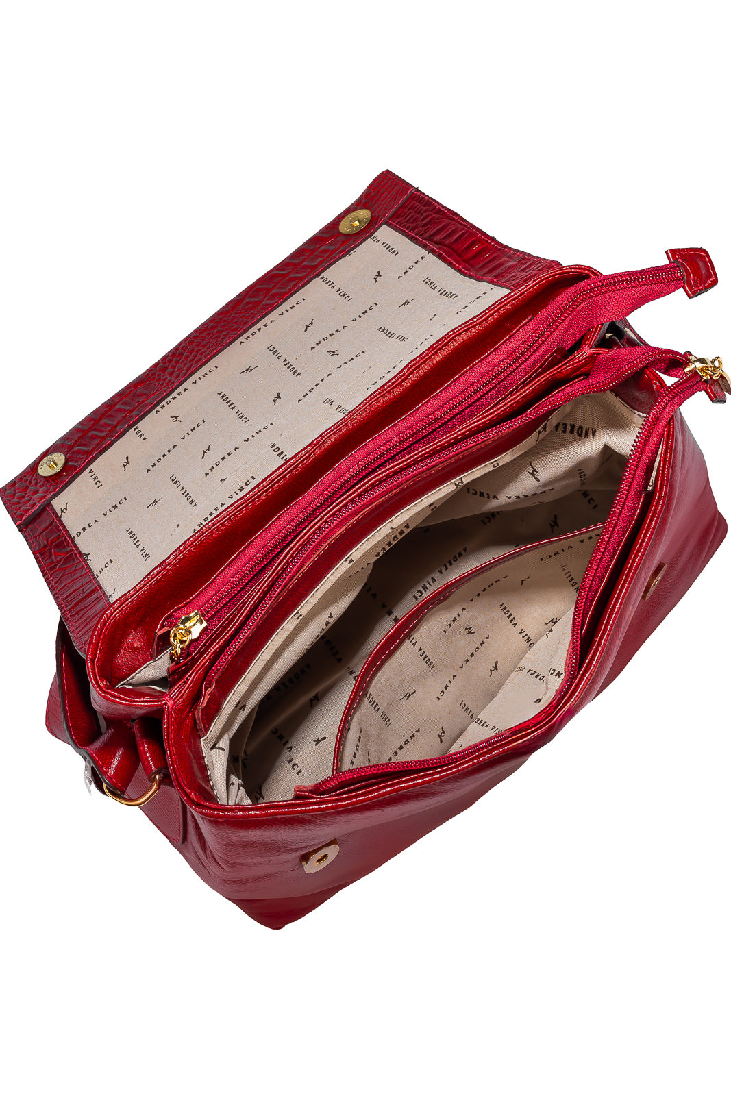 Bolsa tiracolo de couro croco com tampa Rose