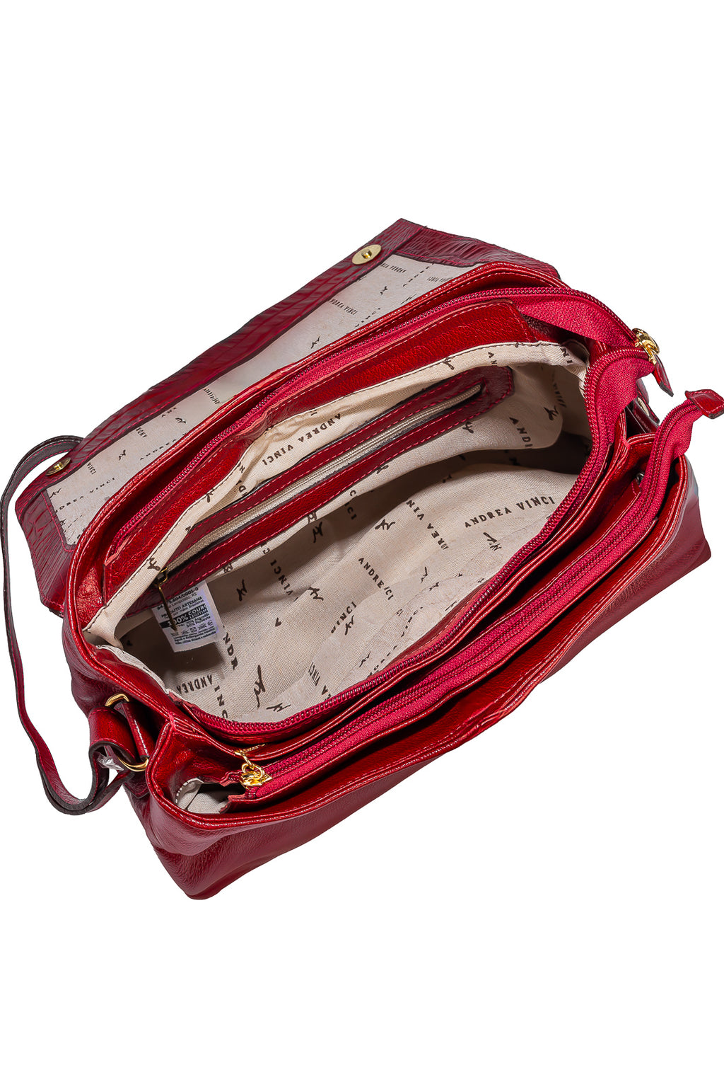 Bolsa tiracolo de couro croco com tampa Rose