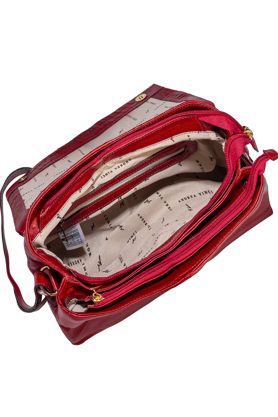 Bolsa tiracolo de couro croco com tampa Rose