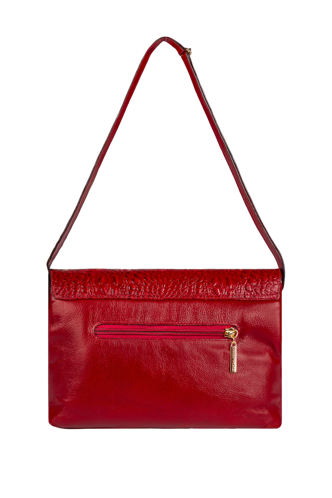 Bolsa tiracolo de couro croco com tampa Rose