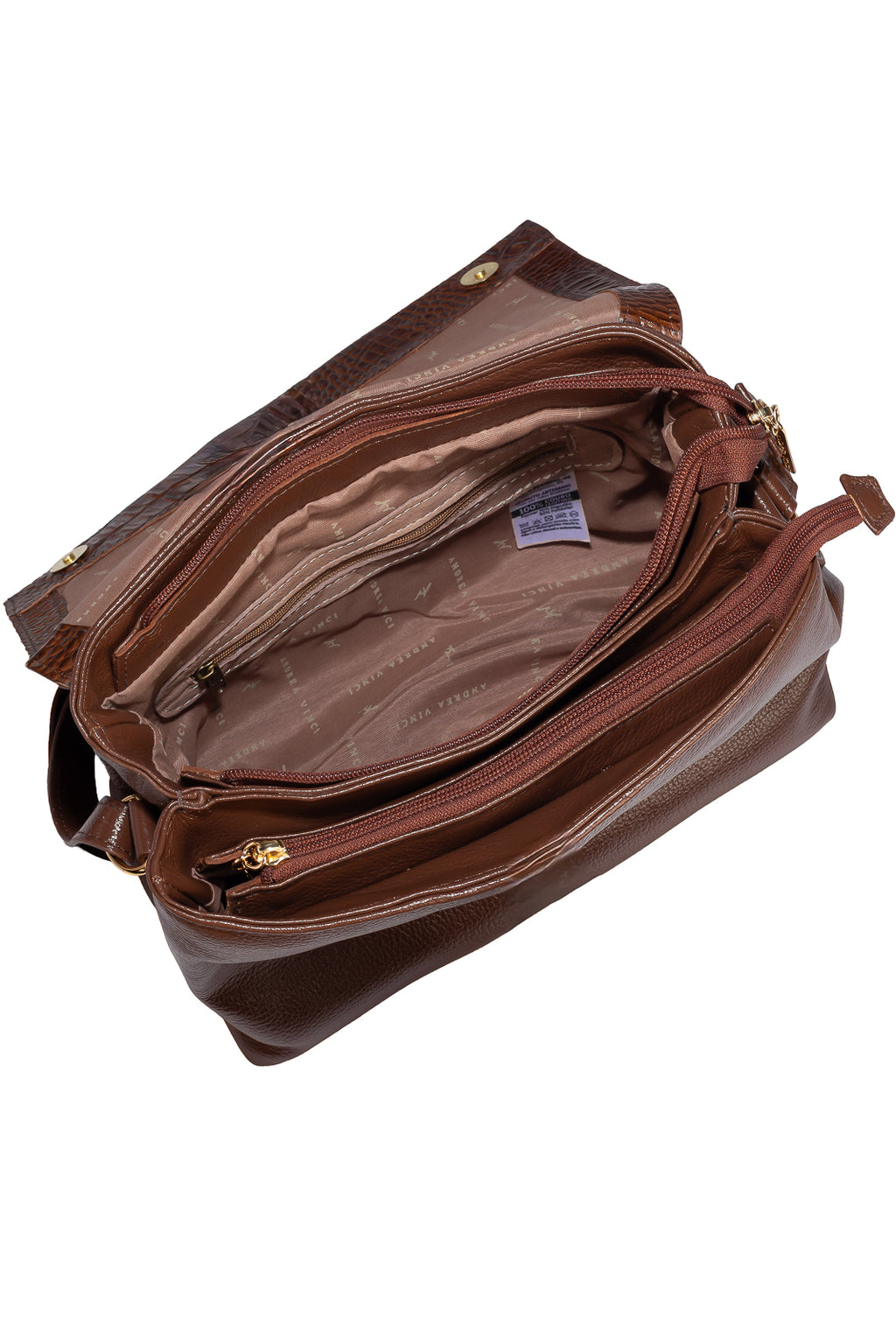 Bolsa tiracolo de couro croco com tampa Rose