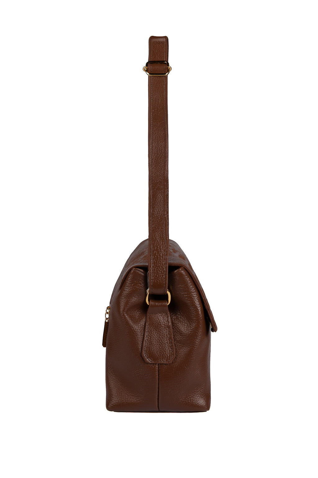 Bolsa tiracolo de couro croco com tampa Rose