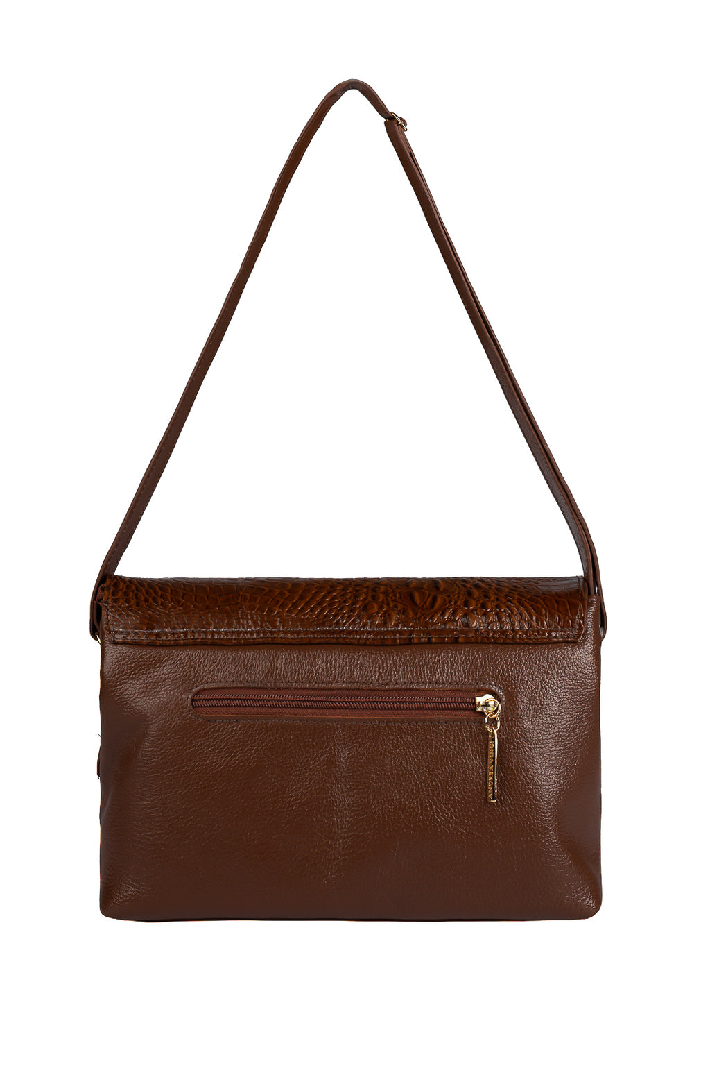 Bolsa tiracolo de couro croco com tampa Rose